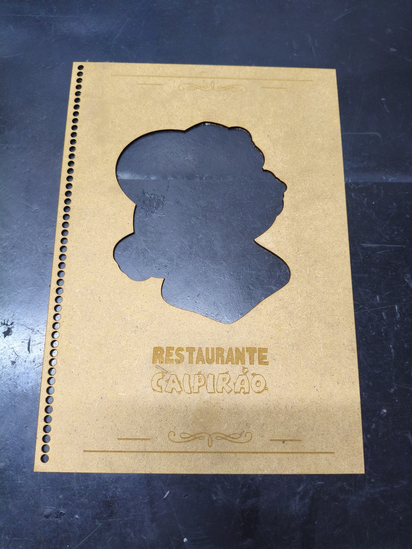 Capa de cardapio corte a laser MDF